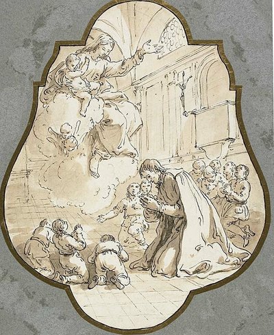 The Virgin Appearing to Saint Filippo Neri and His Pupils by Francesco Fontebasso