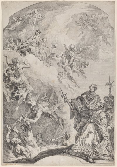 Saint Gregory I Delivering Souls from Purgatory by Francesco Fontebasso after Sebastiano Ricci