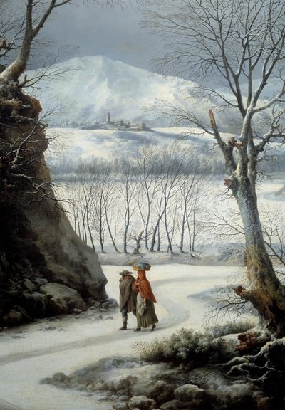 Couple on the Road in the Middle of Winter by Francesco Foschi