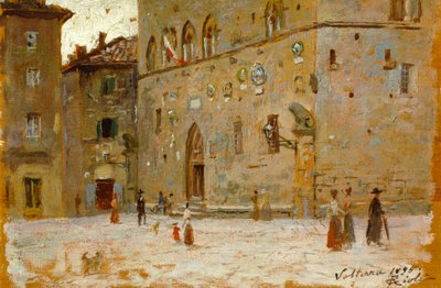 In Square in Volterra by Francesco Gioli