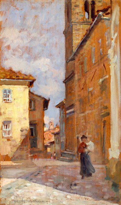 On street in Volterra by Francesco Gioli