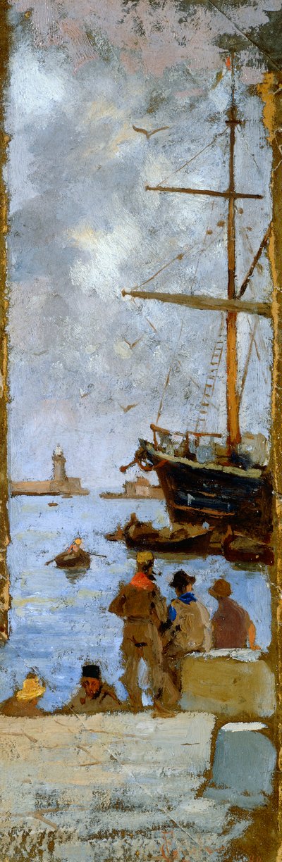 View of Port of Livorno by Francesco Gioli