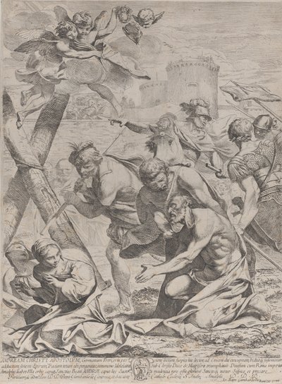 Saint Andrew praying before a crucifix, 1640-70 by Francesco Giovani