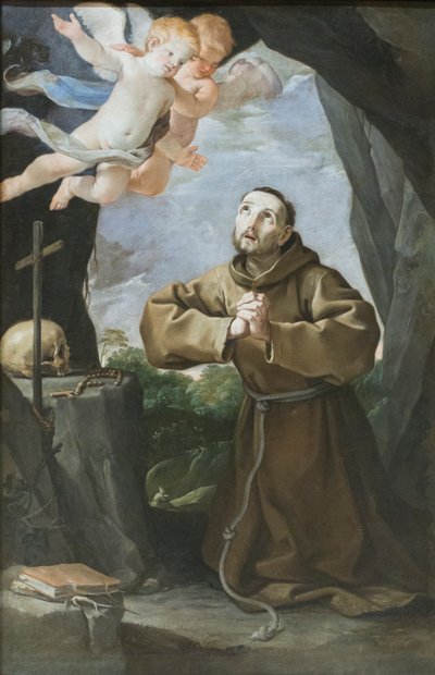 Saint Francis Adoring the Cross by Francesco Giovanni Gessi