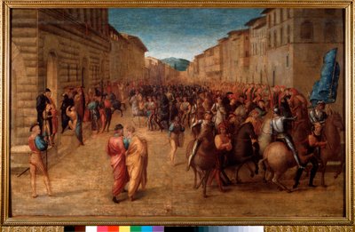The king of France Charles VIII entered in Florence in November 1494 by Francesco Granacci