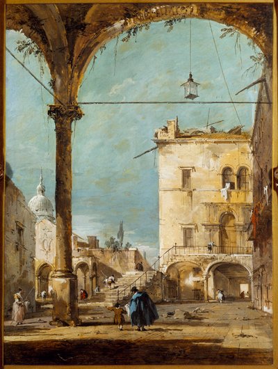 A Portico in Venice by Francesco Guardi