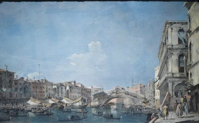 Canal Grande at the Rialto Bridge by Francesco Guardi