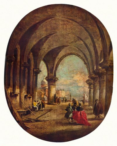 Capriccio with the Arcade of the Doges Palace and San Giorgio Maggiore by Francesco Guardi