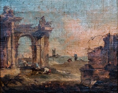 Caprice with figures and ruins, circa 1775-1780 by Francesco Guardi