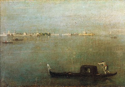 Gondola on Lagoon, Gray Lagoon by Francesco Guardi