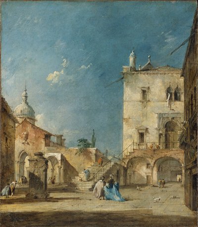 Imaginary View of a Venetian Square or Campo by Francesco Guardi