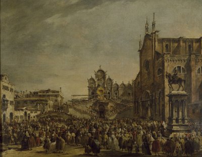 Pope Pius VI Blessing the Multitude on the Campo SS. Giovanni and Paolo by Francesco Guardi