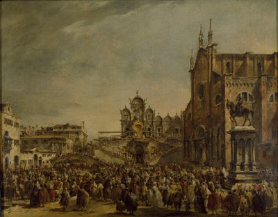 Pope Pius VI blessing the Crowd at Campo SS Giovanni e Paolo, Venice, 1782 by Francesco Guardi