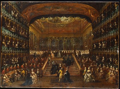 The Dinner and Ball in the Teatro San Benedetto Venice, in Honour of the Conti Del Nord, 22nd January 1782 by Francesco Guardi