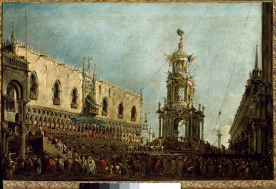 The Doge of Venice Attends the Shrove Tuesday Celebrations on Piazzetta di San Marco by Francesco Guardi