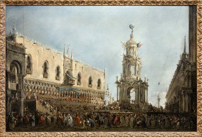 The Doge of Venice Attends the Feasts of Thursday Gras on Piazzetta di San Marco by Francesco Guardi