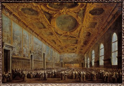 The Doge of Venice thanks the Major Council (detail) by Francesco Guardi