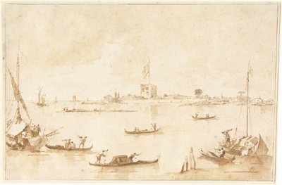 The Fortress of San Andrea from the Lagoon by Francesco Guardi