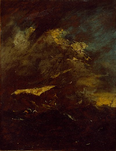 Two Vessels in a Storm, 18th century by Francesco Guardi