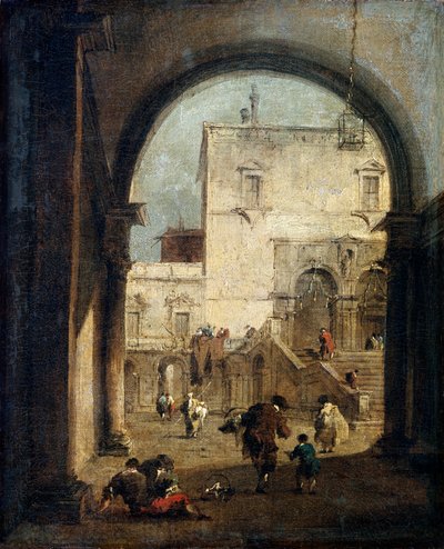 View of a Square and a Palace, between 1775 and 1780 by Francesco Guardi