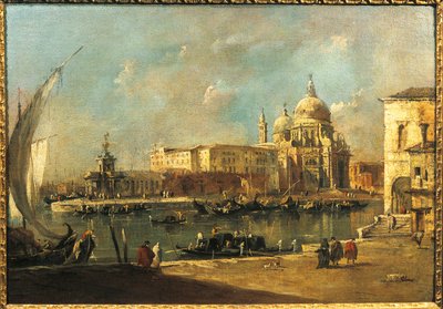 View of the Dogana and Santa Maria della Salute, Venice by Francesco Guardi
