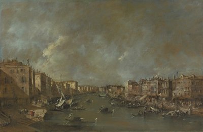 View of the Grand Canal from the Ponte di Rialto, after 1775 by Francesco Guardi