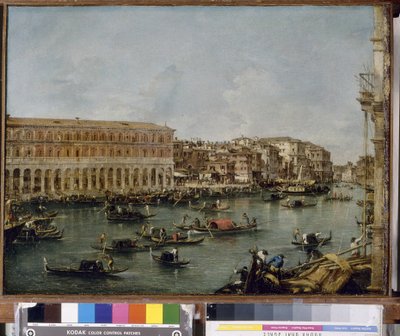 View of the Grand Canal with the Fabbriche Nuove di Rialto by Francesco Guardi