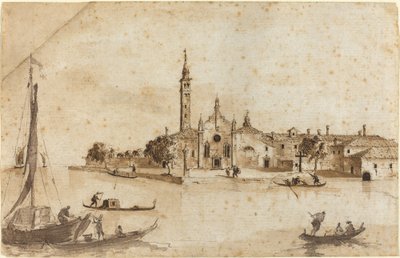 The Island of Madonna della Grazia by Francesco Guardi and Giacomo Guardi