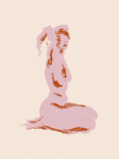 Seated Feminine Nude by Francesco Gulina