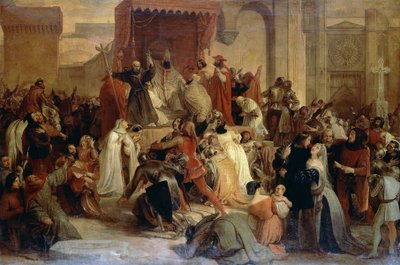 Pope Urban II preaching First Crusade in square in Clermont by Francesco Hayez