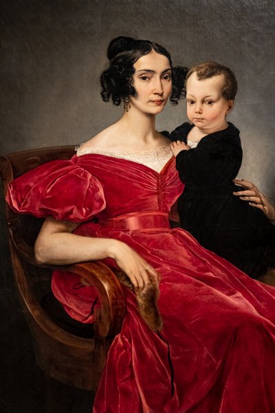 Portrait of Countess Teresa Zumali Marisili and her son Giuseppe by Francesco Hayez