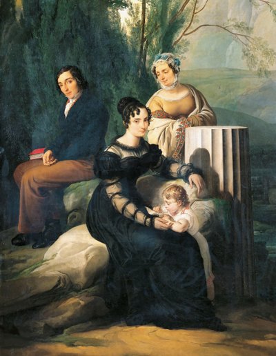 Portrait of the Borri Stampa Family, 1822 by Francesco Hayez