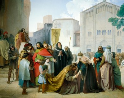 Reconciliation of Otto II with His Mother Adelaide of Burgundy by Francesco Hayez