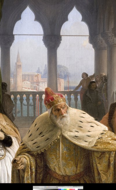 The last meeting between Jacopo Foscari and his family before being exiled, 1838-40 (detail) by Francesco Hayez