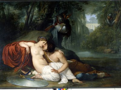The love of Renaud and Armide Illustration of a scene of “La Jerusalem delivree” (La gerusalemme liberata) by Torquato Tasso by Francesco Hayez