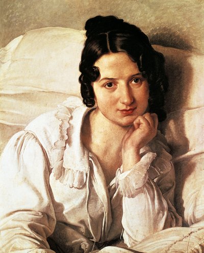The Sick Woman, Portrait of Carolina Zucchi by Francesco Hayez (1791-1882) by Francesco Hayez