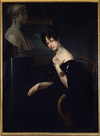 Portrait of the Marquise Cristina Trivulzio, Princess of Belgiojoso (Belgium) (1808-1871), Italian Patriot and Woman of Letters, Painting by Francesco Hayez. Florence, Italy by Francesco Hayez