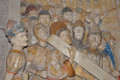 Palace des Papes, marble carving of the way of the cross from the Celestine Convent at Avignon by Francesco Laurana