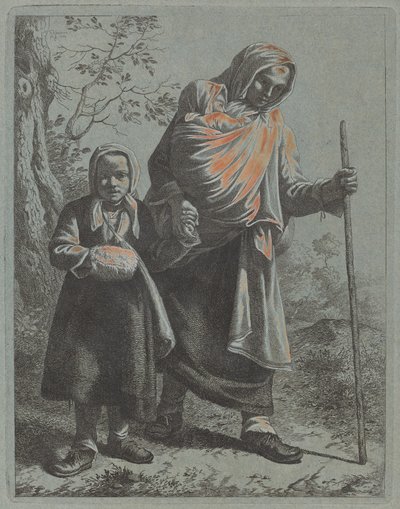Peasant Woman with Baby and Little Girl by Francesco Londonio