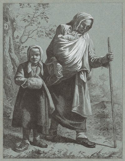 Peasant Woman with Two Children by Francesco Londonio