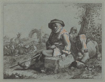 Seated Old Man by Francesco Londonio