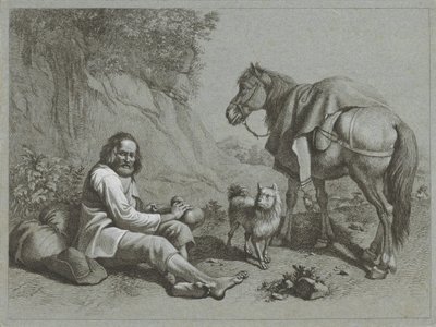 Resting Shepherd by Francesco Londonio