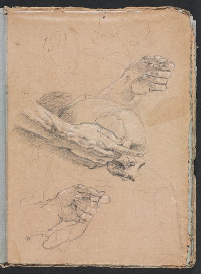 Verona Sketchbook: Study of Hands and Skull (detail) by Francesco Lorenzi