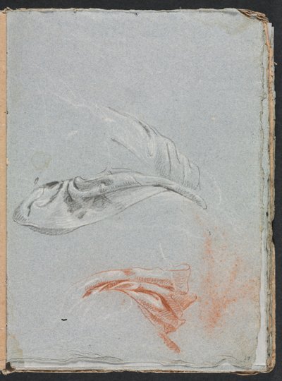 Verona Sketchbook: Drapery studies page 17, 1760 by Francesco Lorenzi