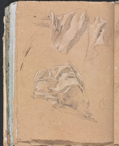 Verona Sketchbook: Drapery studies page 90, 1760 by Francesco Lorenzi