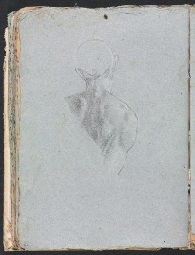 Verona Sketchbook: Male nude head and shoulders from behind (detail) by Francesco Lorenzi