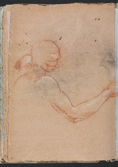 Verona Sketchbook: Nude with Head and Right Arm (detail) by Francesco Lorenzi