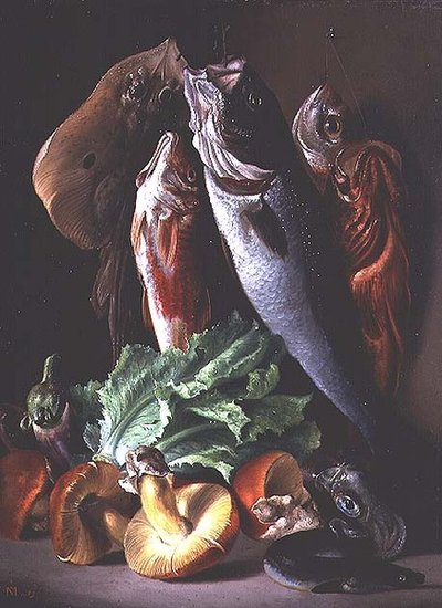 Still Life with Fish by Francesco Malacrea