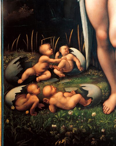 Leda and the Swan (detail) by Francesco Melzi or Melzo