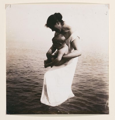 Montage of Woman with Baby and Sea in the Background by Francesco Michietti